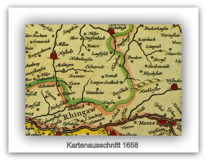 Kartenausschnitt von 1658