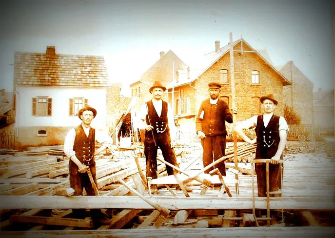 Strinzer Zimmersleute - vermutlich in Breithardt
