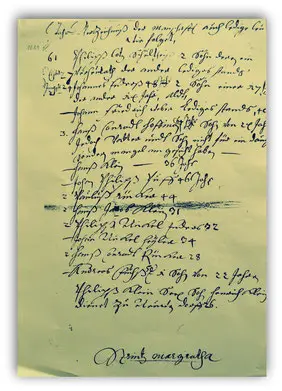 Bildtafel aus der Chronik: Aus dem 17. Jahrhundert