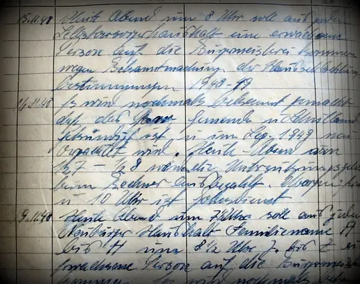 Bildtafel aus der Chronik: Neuanfang